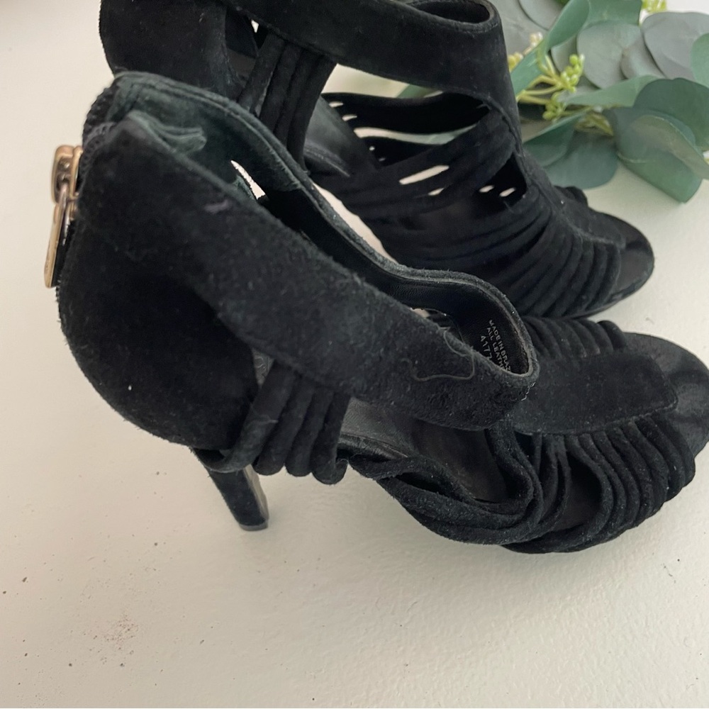 Tory Burch Sigourney Caged Suede Heels - Picture 6 of 12